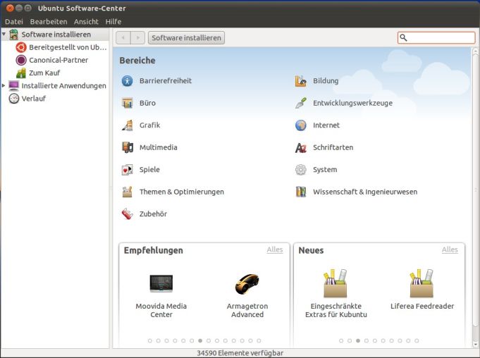 Ubuntu 10.10 Softwarecenter